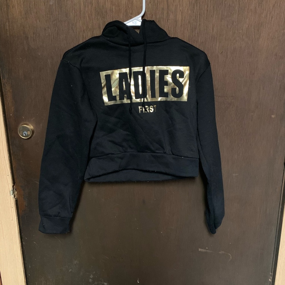 Ladies first crop hoodie